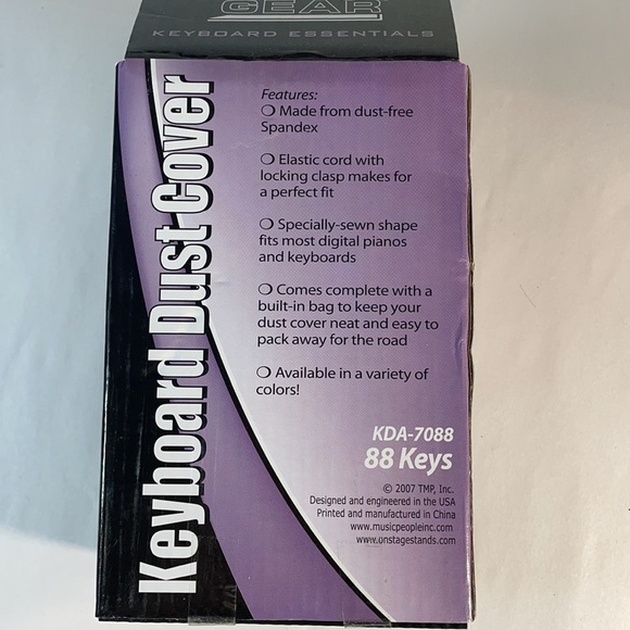Keyboard Cover On-Stage KDA7088 88-key Keyboard Dust Cover - Black - Picture 7 of 9